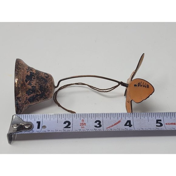 Vintage MCM‎ Metal Bell With Enamel Butterfly Hangs On A Door - Picture 10 of 10